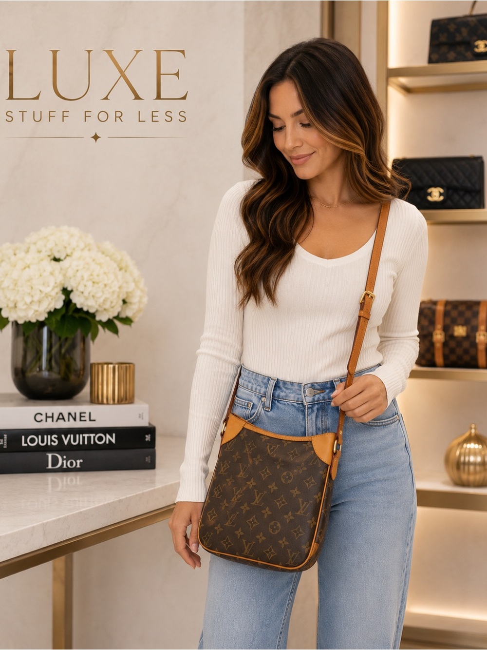 Authentic Louis Vuitton Odeon PM Monogram Crossbody Bag w/ certificate